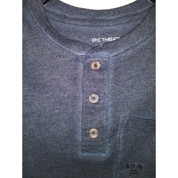 NWT Epic Threads Boys Henley T-Shirt With Pocket Grey Sl - Picture 2 of 8